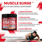 Clean Nutra Creatine Powder for Men + HMB BCAA L Arginine L Citrulline Tongkat Ali Saw Palmetto Ashwagandha Collagen Flax Seed Turmeric Preworkout Stevia Nitric Oxide L Glutamine Amino Acids