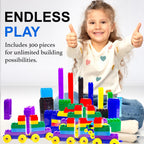Dimple Building Blocks for Toddler (300 Pcs) Stacking Toys & Puzzle Games for Learning and STEM Fun Montessori Toys, Educational Baby Blocks Age 3+ Toddler Boy & Girl Birthday for Kids