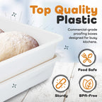 GSM Brands Pizza Dough Proofing Box - Stackable Commercial Quality Trays with Covers (17.25 x 13 Inches) - 2 Trays and 2 Covers
