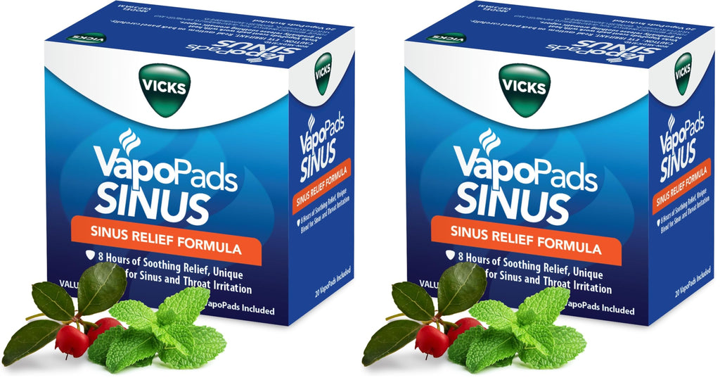 Vicks VapoPads Sinus Relief Formula - Vapor Pads Refill Humidifiers and Steam Inhalers, Scent Pads for Sinus Congestion and Throat Irritation, 40-Pack, Box Color May Vary