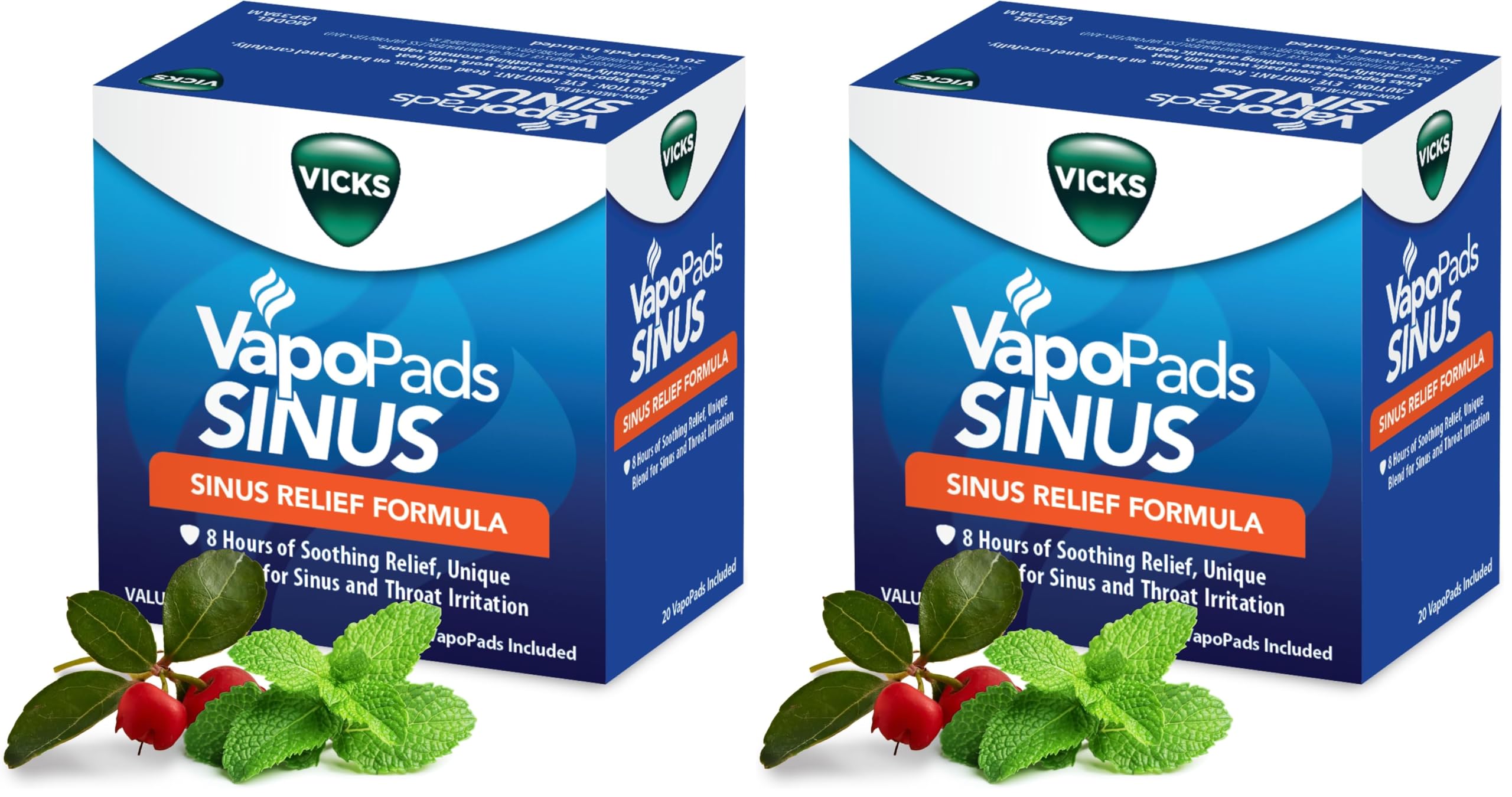 Vicks VapoPads Sinus Relief Formula - Vapor Pads Refill Humidifiers and Steam Inhalers, Scent Pads for Sinus Congestion and Throat Irritation, 40-Pack, Box Color May Vary