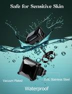ORAZIO Black Square CZ Stud Earrings for Men Women Stainless Steel Princess Cut Cubic Zirconia Earring Studs 3MM-8MM