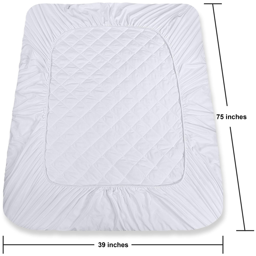 Twin Mattress Pad, Quilted Mattress Protector Topper fits 16" Deep Pocket