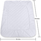 Twin Mattress Pad, Quilted Mattress Protector Topper fits 16" Deep Pocket