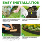 6-Pack Metal Landscape Edging (20ft Total), 40" x 6.5" Steel Garden Edging Border w/ 6 Stakes, Rustproof Hammer-in Edging for Landscaping, Lawn, Yard, Tree Rings, Flower Beds