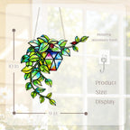 Plant Suncatcher Glass, Stained Glass Suncatcher Plant Window Hanging, Unique Nature Lover Gifts Leaf Idea