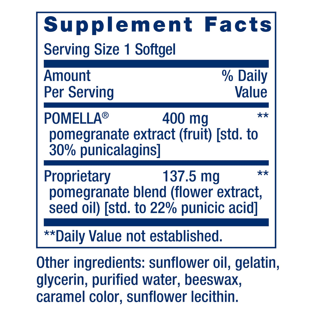 Life Extension Pomegranate Complete,Fruit Extract,Flower,Seed Oil Extract,Cardiovascular Health,antioxidant Support,superfood Supplement,Gluten Free,Non-GMO,30 softgels,(Pack of 2)