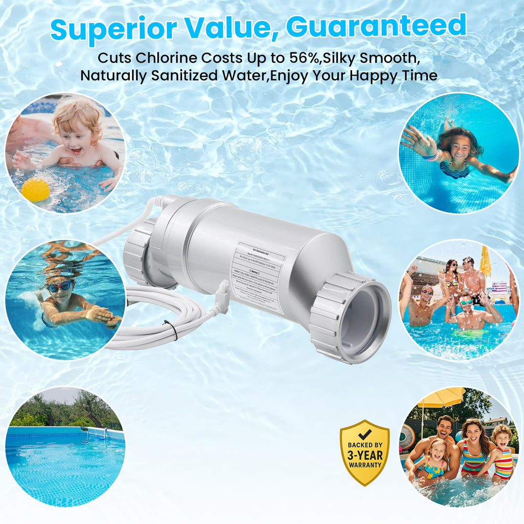 Salt Cell Replacement for Hayward T-Cell-9 – 3+ Year Titanium Core, Cuts Chlorine Costs Up to 56%, Compatible with AquaRite/AquaTrol/ProLogic/AQ-Logic Firmware 1.50+, 25,000 Gallon Pools