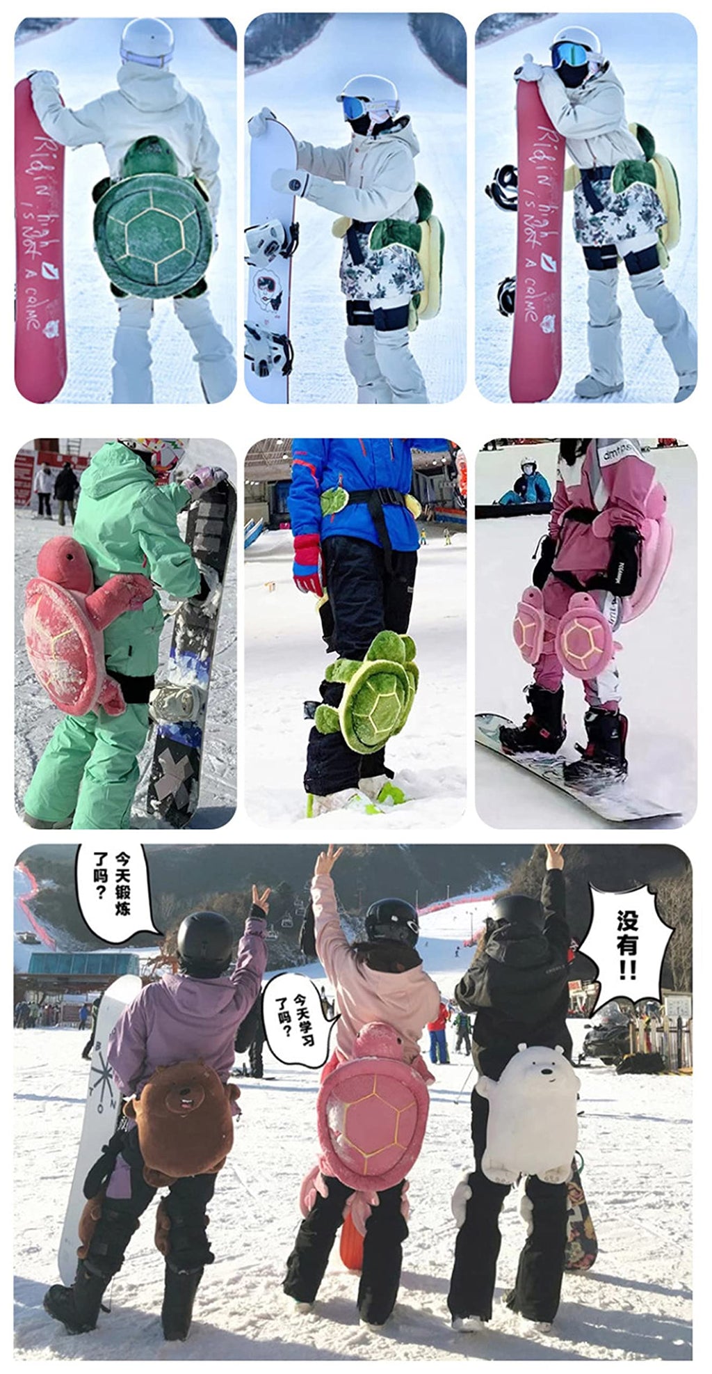 Turtle Butt Pads for Skating,Cute Protection Hip Butt Pad,Protective Gear Knee Pad Anti-Cold Anti-Fall Cushion for Scooters Snowboarding Roller Skating