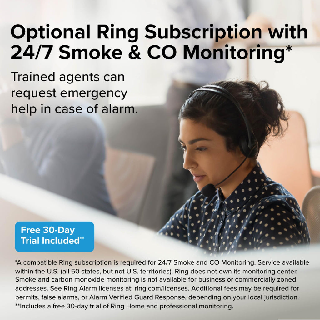 Kidde Smart Smoke and Carbon Monoxide Detector, Ring App Enabled for Real-Time Notifications, Wire-Free Interconnectivity, AA Battery Powered