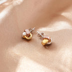 18K Gold Plated Love Knot Earrings 925 Sterling Silver Small Post Earrings and Tri-tone Silver Twisted Stud Earrings for Women
