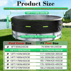 10Ft Round Pool Cover for Above Ground Pools, Safety Solar Pool Covers with Reflective Strips, Rope and Luminous Nails, Upgraded Thicker Oxford, PU Tarp Snug, UV Protected, Windproof, Tear Resistant