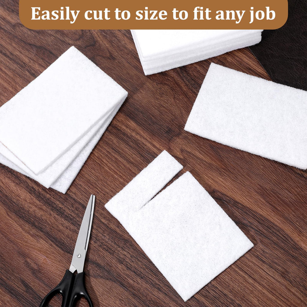 40 PCS White Non Woven Pads, Light Duty Scouring Pad, Abrasive Surface Scrubber, Non Scratch Scrubbing Pad, Multi Scouring Sponge for Home Workshop Cleaning Polishing(4 x 6 Inch)
