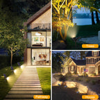 APOMAO Solar Spot Lights Outdoor, 36 LEDs Solar Landscape Lighting with 2200mAh, Outdoor Lights Auto On/Off 2-in-1 Wall or Ground Solar Powered for Yard Garden- 2 Pack (Warm White)