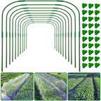 10 Sets Greenhouse Hoops Grow Tunnel-41.3" W x 31.5" H with 30 PCS Clamps,DIY Garden Hoop Plastic Rustproof Support Frame Garden Hoop Stakes for Plants Fruits Vegetables Raised Garden Beds Row Cover