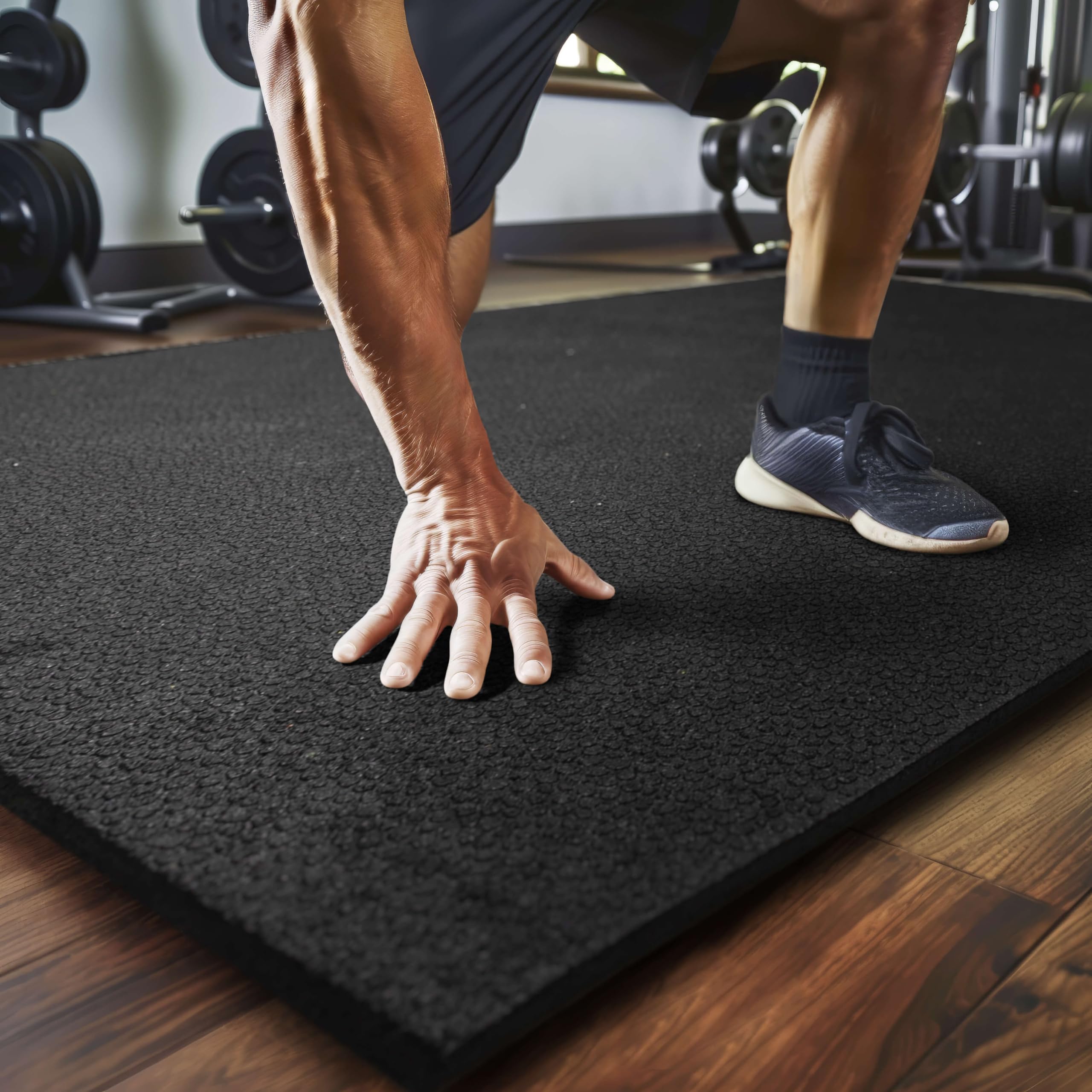 Mohawk Home Heavy Duty Rubber Stall Mat - Gym Floor- Under Dog Crate - All Purpose Utility 3' x 4' - 1/2" Thick - Solid Texture