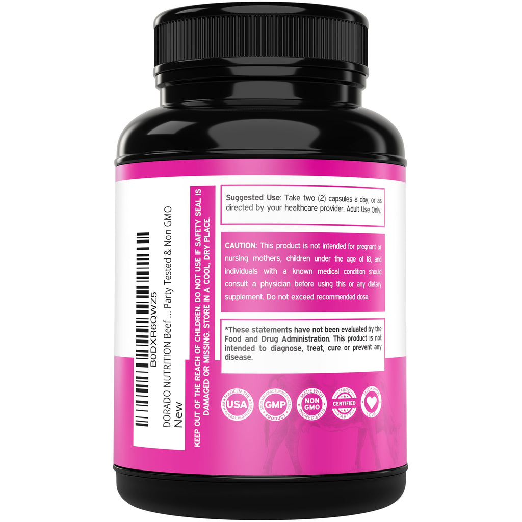 Beef Organ Supplement for Women - Grass Fed Beef Liver, Heart, Kidney & Uterus 1000mg Per Serving - Support Women's Energy & Overall Health - Third Party Tested & Non GMO - USA Made (120 Capsules)