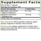 Bronson Milk Thistle Silymarin Marianum & Dandelion Extract Liver Health Support, Antioxidant Support, Detox, 360 Capsules