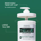 Advanced Clinicals Collagen Body Oil + Unscented Collagen Cream Body Lotion & Face Cream 2PC Beauty Skin Care Set For Women & Men For Improving Appearance Of Crepey Skin, Dry Skin, & Wrinkles, 2pc