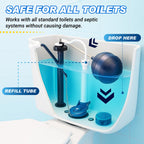 Shinefy Automatic Toilet Bowl Cleaner Tablets – 20 Tabs - Blue Gel Toilet Tank Cleaners, Hard Water Ring Remover, Septic-Safe Heavy-Duty Stain & Smell Eliminator, Toilet Cleaning & Deodorizer