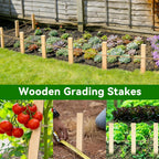 20 Pieces Wooden Garden Stakes 12 Inch Grade and Survey Stakes Wooden Garden and Sign Posts for Plant Support Silt Fence Yard Farm Survey Boundaries Baselines