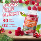 IRIDESICENT Magnesium Glycinate Gummies 400mg, Sugar Free Magnesium Supplement w/Ashwagandha, Zinc, Vegan Magnesium Glycinate Supplement for Adults - 120 Cherry Gummies