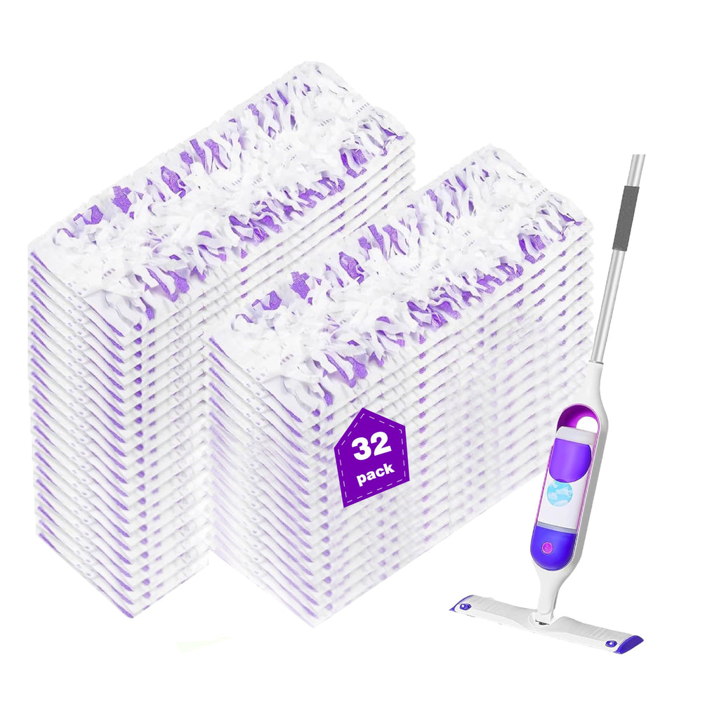 Pure Realm 32 Count Disposable Power mop Refills for Swiffer Power Mop Multi-Surface and PowerMop Wood , Unscented Powermop Clean Replacement Mopping Pad
