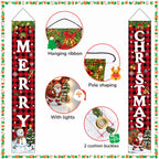 Mrsenloi Christmas Decorations Lighted Banner for Door, Snowman&Santa