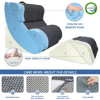 KingPavonini 6PCS Orthopedic Bed Wedge Pillow for Sleeping, Post Surgery Memory Foam for Back, Neck, Leg Support, Acid Reflux, Gerd with Travel Bag (Gray, 20'')