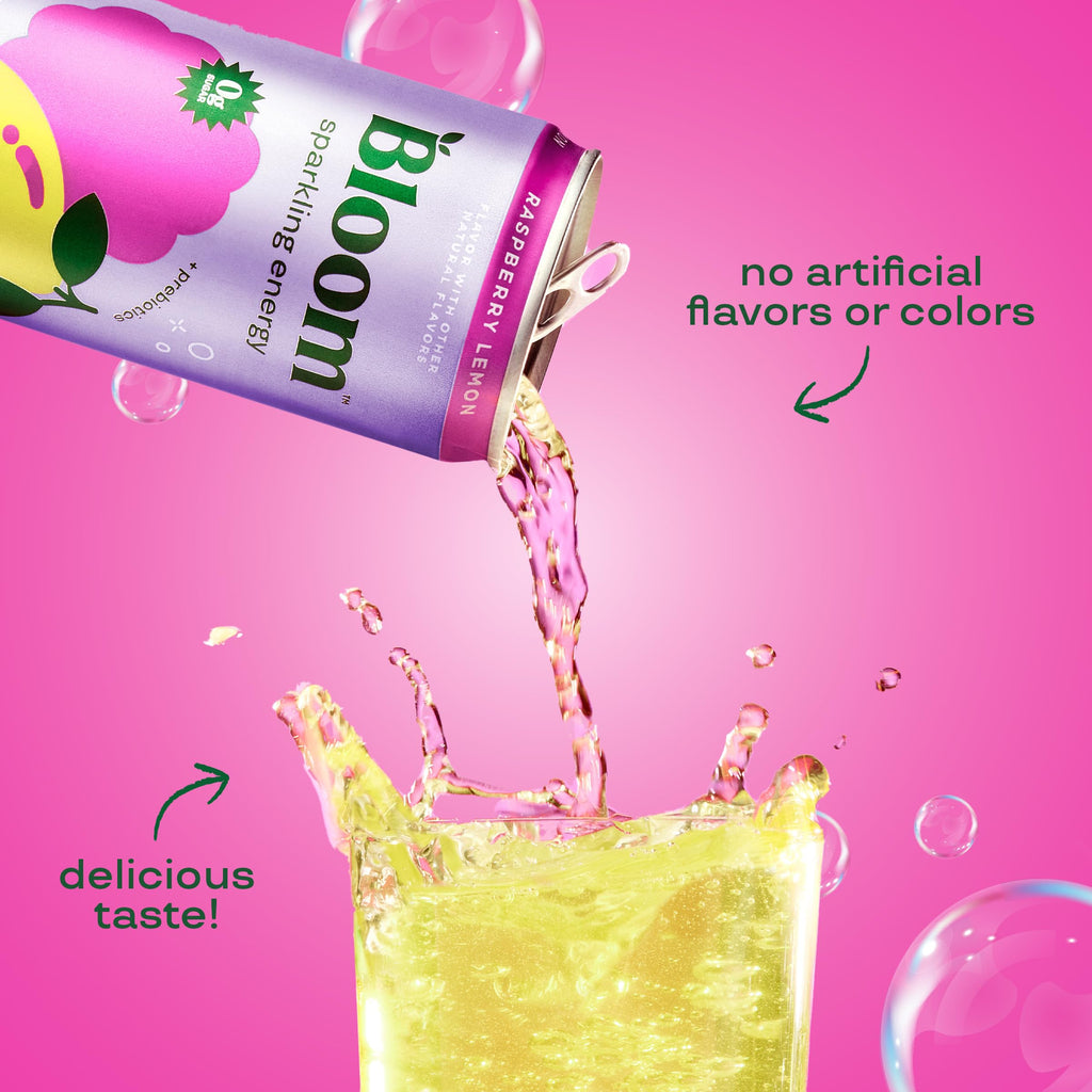 Bloom Nutrition Sparkling Energy Drink, Variety, 180mg Caffeine 12oz 12 Pack