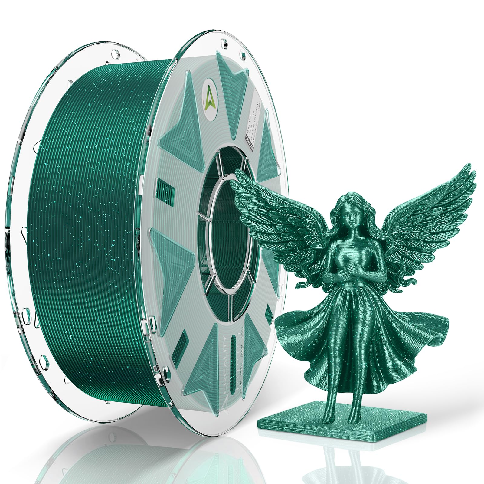 Creality RFID Hyper PLA Filament, 3D Printer Filament: with High Speed Printing 30-600mm/s, Spool Support CFS 1.75 mm,1kg(2.2 lbs) Hyper PLA for Most 3D Printer and K2 Plus Combo,Starry Green