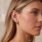 Milla Small Huggie Hoop Earrings for Women, 14K Gold Plated, 0.5 inches