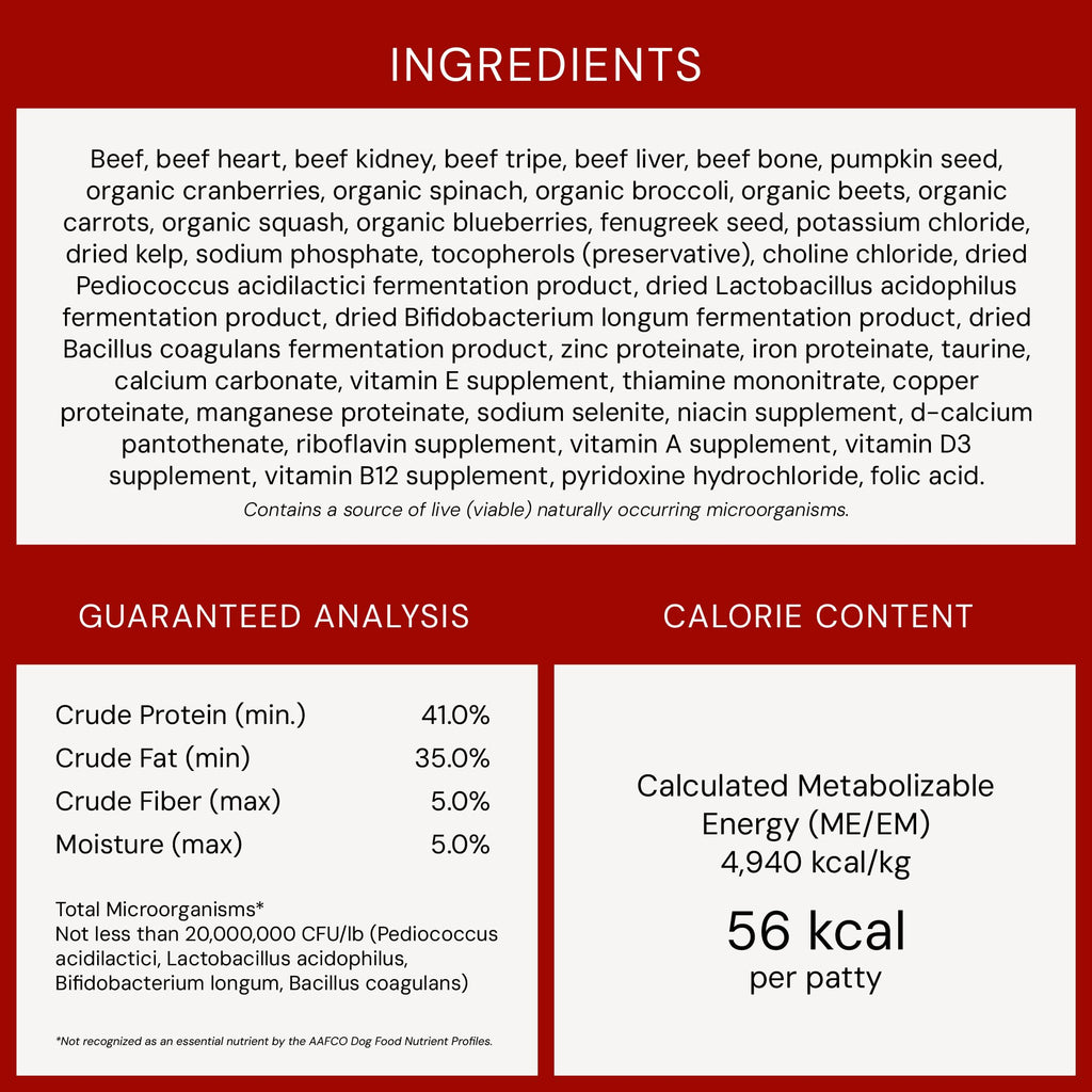 Stella & Chewy's Freeze-Dried Raw Dinner Patties - Beef Recipe - High Protein Grain-Free Puppy & Dog Food - Perfect For Picky Eaters - 25 oz