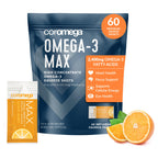 Coromega MAX 2400mg Omega-3 Fish Oil + Vitamin D Squeeze Packets, Wild-Caught, No Fishy Taste - 3X Better Absorption Than Softgels, Supports Brain & Heart Health (60 Servings, Citrus Burst)