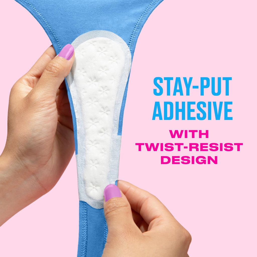 Carefree Panty Liners for Women, Thong Liners, Unwrapped, Unscented, 49ct