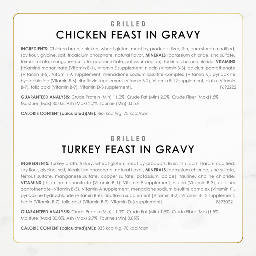 Purina Fancy Feast Grilled Wet Cat Food, Poultry & Beef, 3 oz cans, 30-Pack
