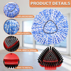 Fatmass 5 Pack Spin Mop Head Replacement for O Cedar RinseClean 2-Tank System,Include 4 Mop Replace Heads + 1 Upgrade Scrubber Brush, 100% Microfiber Mop Refills Deep Cleaning Machine Washable
