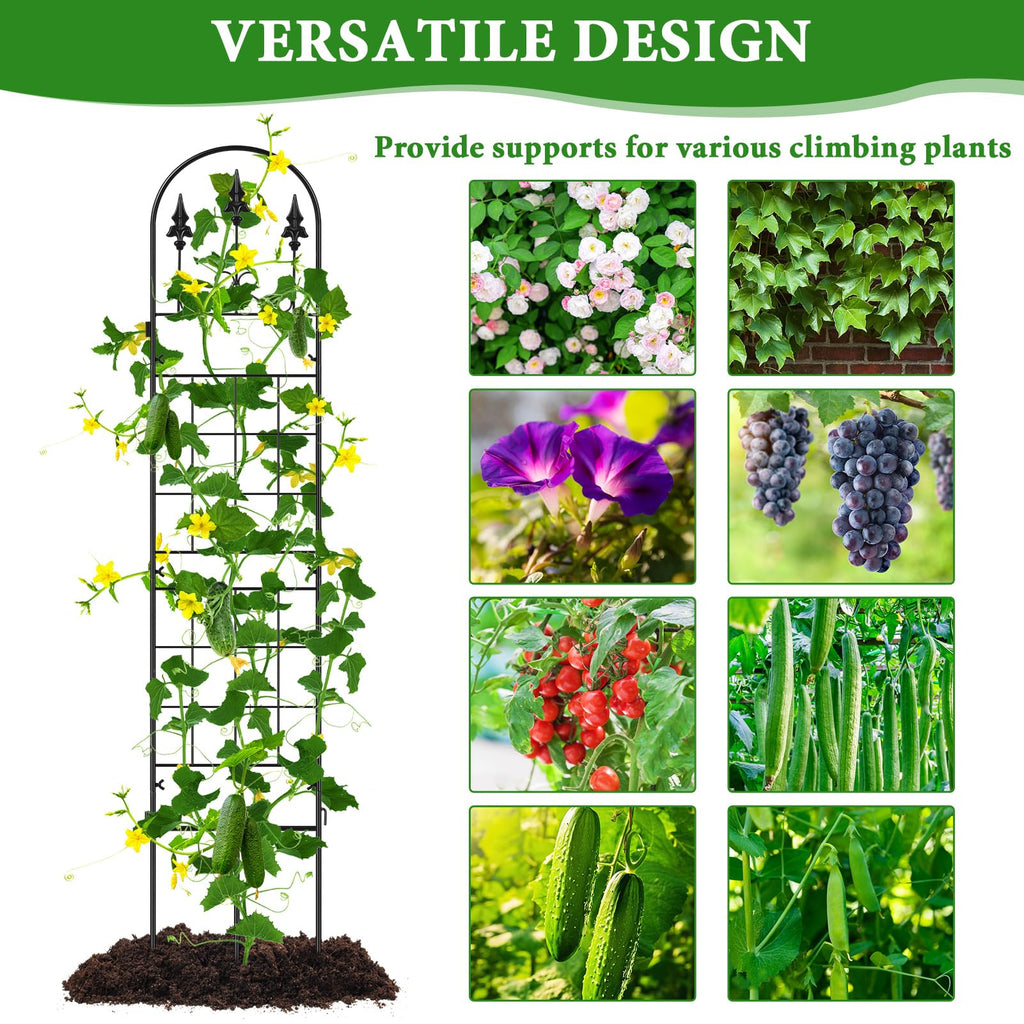 3 Packs Metal Garden Trellis for Climbing Plants (65.3'' x 40'') Rustproof Metal Garden Flower Rose Trellis, Outdoor Climbing Clematis Trellis Cucumbers Support for Courtyards Lawns