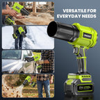 990,000 RPM Cordless Leaf Blower with 2 Batteries & Charger - Electric Handheld Blower, Lightweight, Double Run Time for Lawn, Yard, Patio, Garden Cleaning Green 1