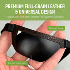 Premium Handmade Leather Eye Patch with Soft Foam Padding, Slim Adult Eye Patch for Men and Women for Lazy Eye Therapy, Cosplay, and Pirate Costume (Black, Right)