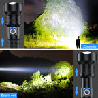 MILAOSHU Rechargeable Flashlights 90000 High Lumens - 2 Pack, Super Bright 12 Hours Long Life LED Flashlight with 5 Modes, High Powered Flash Light for Home, Outdoor