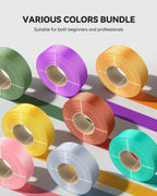 SUNLU 4KG Silk PLA Plus Filament Refill, No-Spool 3D Printer Silk Filament 1.75mm for Reusable Spools, Compatible with Bambu Lab 3D Printers, 1KG/Roll, 4 Packs, Light Gold+Silver+Black+Grey