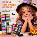 WUO Professional Face Painting Kit for Kids, 12x10g Split Cake Palette