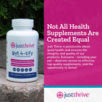 Just Thrive Gut 4-tify - Gut Health Supplements for Women and Men - Anti Bloat, 90 Vegetable Capsules