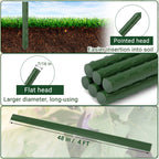 ROMODEN Garden Stakes 48'' Plant Sticks, 50PCS Plastic Coated Steel 4ft Plant Stakes Support for Growing Climbing Plants, Tomato Stakes Gardening Supplies