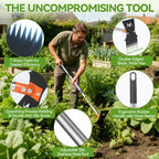 GlimHirvox Weed Puller Tool, 60" Stand Up 2-in-1 Weed Rake & Garden Hoe