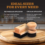 CLARK'S Food Grade Mineral Oil & Wax Applicator for Round Wood Cutting Board, Butcher Blocks, Bamboo, and Utensils – USA Maple Construction