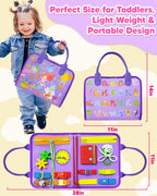 Exorany Busy Board Montessori Toys for Toddler Boy Girl Birthday Gifts, Busy Book Sensory Learning Toys for Toddlers, Toddler Airplane Car Travel Toy Educational Activities