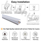 hunhun 10-Pack 3.3ft/1Meter U Shape LED Aluminum Channel System with Milky Cover, End Caps and Mounting Clips, Aluminum Profile for LED Strip Light Installations, Very Easy Installation