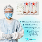 IneVibe 3 Compartment Hygiene Holder with Lid for Home or Office (Triple)